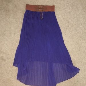 Blue high low skirt